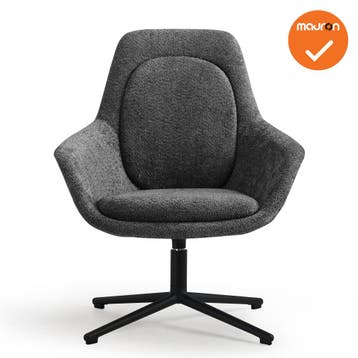Luxe ster-poots Fauteuil - Zonder hoofdsteun - Grijze stoffe, Vergader- of Presentatieruimte, Ophalen of Verzenden, Nieuw zonder verpakking