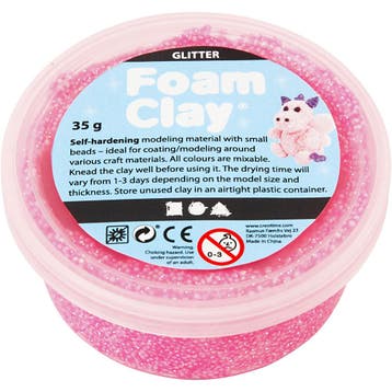 Foam Clay®, glitter, roze, 35 gr/ 1 Doosje, Hobby en Vrije tijd, Knutselen, Nieuw