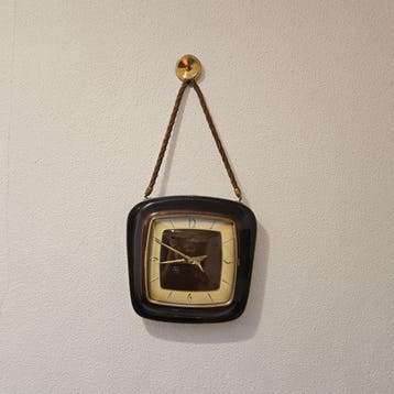 Pendule - Bauhaus Hout, Messing - 1960 - Met westminster