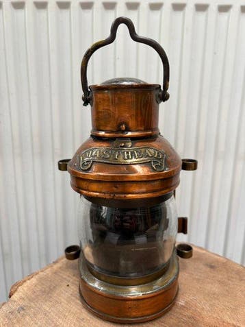 masthead - scheepslamp - Boordlicht - Koper, Glas