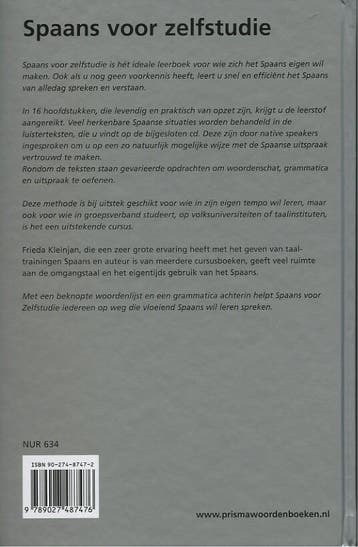 Spaans voor zelfstudie / Prisma taalcursus 9789027487476, Verzenden, Gelezen, Frieda Kleinjan
