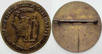Einseitige brons medaille als Anstecker 1958 Bielefelder..., Verzenden