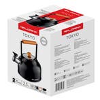 Florina Tokyo fluitketel RVS mat zwart 2.5 Liter - ook, Ophalen of Verzenden, Nieuw