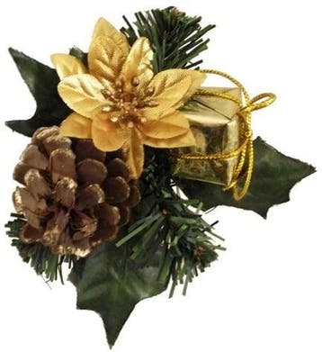 Kerstbijsteker goud kerstroos cadeautje en dennenappel doos, Ophalen of Verzenden, Nieuw