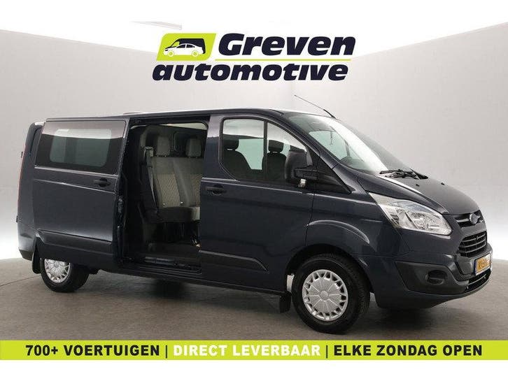 Ford Transit Custom 2.2 TDCI L2H1 | Dubbele Cabine | Airco, Auto's, Bestelauto's, Handgeschakeld, Diesel, Blauw, Euro 5, Ford