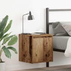vidaXL Nachtkastje wandgemonteerd 38x34x40 cm oud, Verzenden, Nieuw, Hout