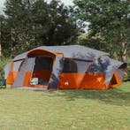 vidaXL Gezinstent met regenzeil waterdicht Grijs en Oranje, Verzenden, Nieuw