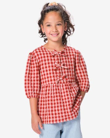 HEMA Kinderblouse ruiten roze, Verzenden, Nieuw