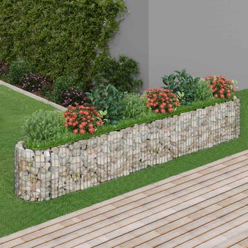 vidaXL Gabion plantenbak verhoogd 330x50x50 cm, 100 cm of meer, Verzenden, Nieuw, Metaal