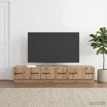 vidaXL TV-kast 147 x 34,5 x 27 cm Artisanaal eiken Bewerkt, Minder dan 50 cm, Verzenden, Nieuw, Minder dan 100 cm