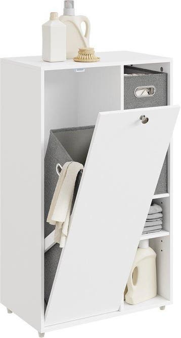 2dekans | SoBuy Badkamermeubel met wasmand, Opbergkast met 2, Huis en Inrichting, Ophalen of Verzenden, Zo goed als nieuw