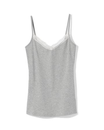 HEMA Dameshemd spaghettibandjes rib katoen met kant, Kleding | Dames, Verzenden, Nieuw
