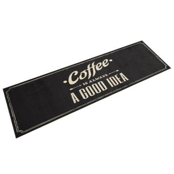 vidaXL Keukenmat wasbaar koffietekst 45x150 cm fluweel, Verzenden, Nieuw