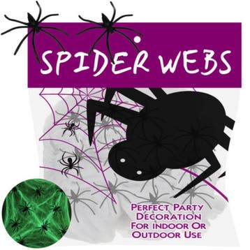 Ruhhy Glow in the dark spinnenweb met nepspinnen Hallowee..., Ophalen of Verzenden, Nieuw