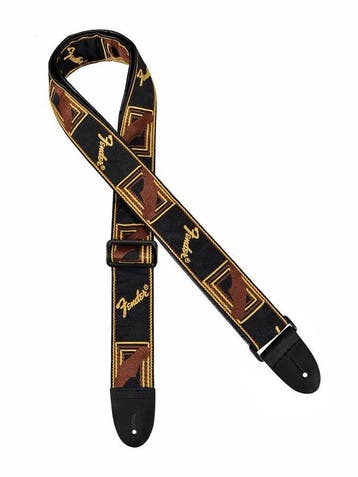 Fender 2" Monogrammed gitaarband zwart geel bruin, Muziek en Instrumenten, Verzenden, Nieuw