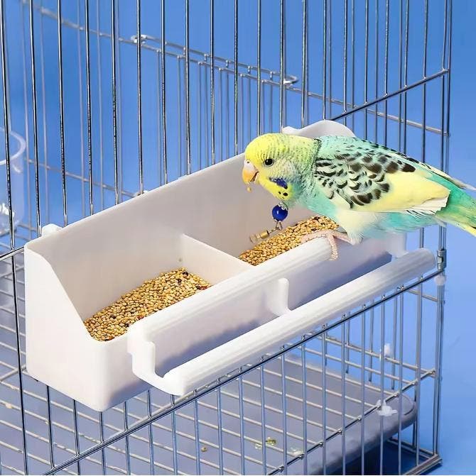Vogelvoerbak met Dubbel Rooster voor Papegaaien, Dieren en Toebehoren, Vogels | Toebehoren, Nieuw, Verzenden