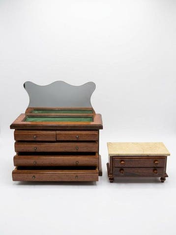 Kabinet (2) - Botticino-marmer - Mini Mobili Vintage