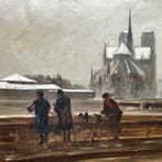 Franse school (XX) - Sur les quais de Seine, face à, Antiek en Kunst