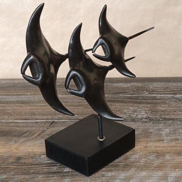 sculptuur, Bronze sculpture of a Manta Ray family - Bronze -