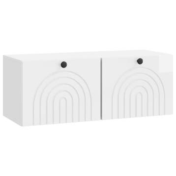 vidaXL Wandbeugel TV-kast Hoogglans Wit 78,5 x 31 x 30 cm, Minder dan 50 cm, Verzenden, Nieuw, Minder dan 100 cm