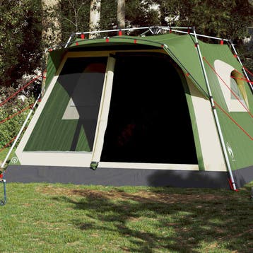 vidaXL Gezinstent 7-persoons snelontgrendeling groen, Caravans en Kamperen, Verzenden, Nieuw, Tot en met 2