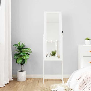 vidaXL Sieradenkast met spiegel met LED-verlichting, Verzenden, Nieuw