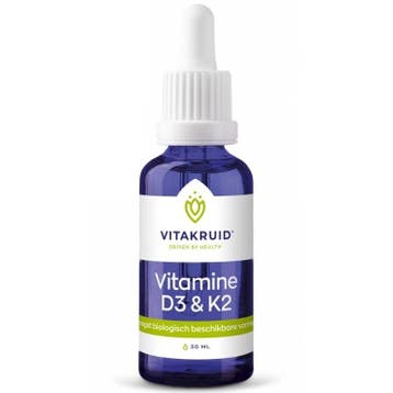 Vitakruid Vitamine D3 & K2 30ml, Ophalen of Verzenden, Nieuw, Overige typen