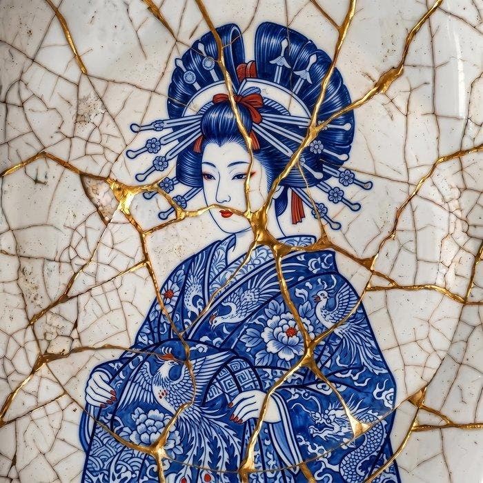 MEDSAN - Kintsugi Geisha () - UNIQUE WORK, Antiek en Kunst, Kunst | Designobjecten