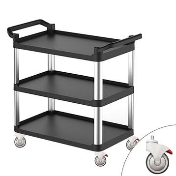 GGM Gastro | Serveerwagen kunststof - 800x500mm - met 3 |, Verzenden