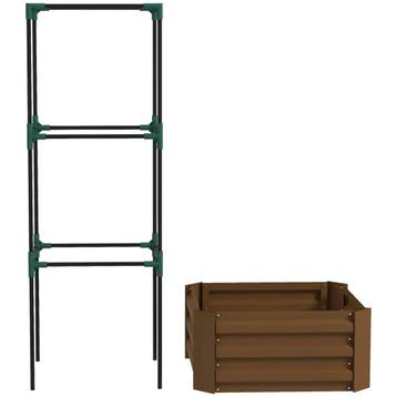 Hoogbed Met Klimrek Plantenbak Met Klimhulp, Open Bodem, Wee, Verzenden