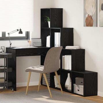 vidaXL Hoekbureau Zwart Eiken 101,5 x 149,5 x 149,5 cm, Verzenden, Nieuw