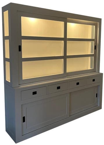Buffetkast wit Hasselt 220cm led verlichting, Ophalen of Verzenden, Nieuw