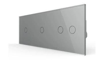 Livolo Touch Lichtknop Grijs Glas | Luxe Schakelaar 1+1+2 |, Ophalen of Verzenden, Nieuw, Schakelaar