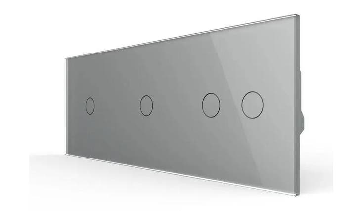Livolo Touch Lichtknop Grijs Glas | Luxe Schakelaar 1+1+2 |, Doe-het-zelf en Verbouw, Elektra en Kabels, Schakelaar, Nieuw, Ophalen of Verzenden
