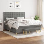 vidaXL Boxspring met matras stof donkergrijs 160x200 cm, Huis en Inrichting, Slaapkamer | Bedden, Verzenden, 200 cm, 160 cm, Nieuw