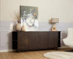Dressoir Milla mangohout 4-deurs 200x44x82cm - Bruin -, Ophalen of Verzenden, Nieuw