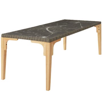 Wicker tafel Foggia 196x87x76cm - natuur, Verzenden, Nieuw