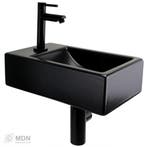 Fonteintje mat zwart keramiek links, Verzenden, Nieuw