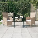 vidaXL 3-delige Tuinset met kussens beige, 2 zitplaatsen, Nieuw, Tuinset, Verzenden