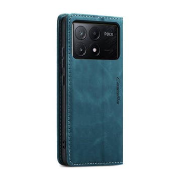 CaseMe book case leer - Xiaomi Poco X6 Pro - blauw, Verzenden, Nieuw