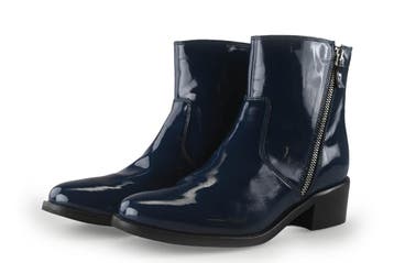Versace 1969 Enkellaarzen in maat 39 Blauw, Lage of Enkellaarzen, Zo goed als nieuw, Versace 1969, Verzenden
