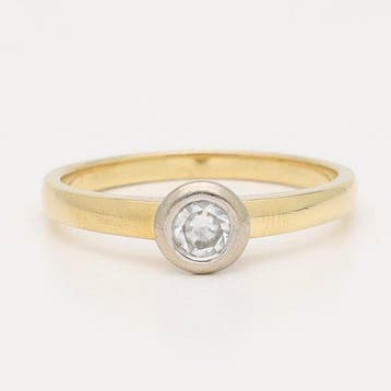 Ring - 18 karaat Geel goud, Witgoud Diamant (Natuurlijk), Nieuw
