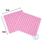 Bouwplaat lichtroze – 19 x 19 cm – 2 stuks, Verzenden, Nieuw