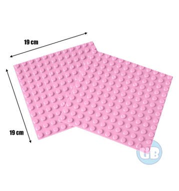 Bouwplaat lichtroze – 19 x 19 cm – 2 stuks, Verzenden, Nieuw