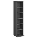 CD DVD kast vakkenkast met 6 planken 90x20x20 cm donkergrijs, Verzenden, Nieuw