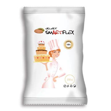 SmartFlex Fondant Wit Velvet Amandel 250g, Hobby en Vrije tijd, Taarten en Cupcakes maken, Verzenden, Nieuw