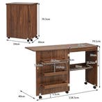 LIVSK Opvouwbare Naaitafel - MDF Constructie - 3 Opbergvakke, Verzenden, Nieuw