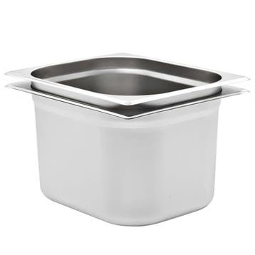 vidaXL Gastronormbakken 2 st GN 1/2 200 mm roestvrij staal, Verzenden, Nieuw