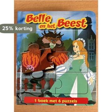 Belle en de Beest 1 boek met 6 puzzels 8711243020305, Verzenden