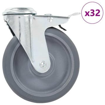 vidaXL 32 st Zwenkwielen met boutgaten 125 mm, Verzenden